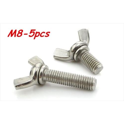 M8*12/16/20/25/30/35/40/45/50mm Stainless Steel Butterfly bolt Wing screw Claw bolt 5pcs Free Shipping