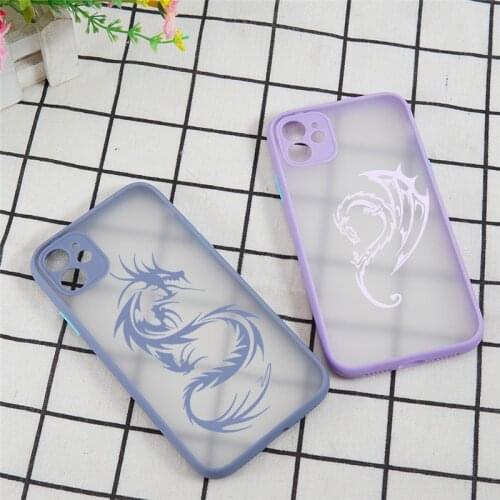 JAMULAR Dragon PC TPU Case for iPhone 11 11Pro X XS XR Max 7 8 Plus 9 SE2020 Cartoon Fashion art Hard shell Back Cover