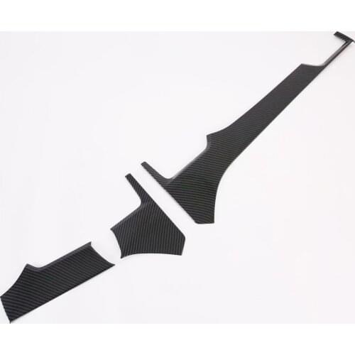 For Tesla Model X 2017 2018 2019 Carbon Fiber Car Interior Front Center Control Dashboard Stripe Cover Trim Accessories Styling