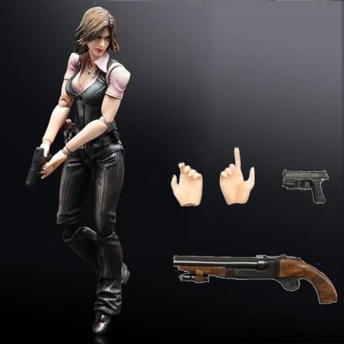 Play Arts Jill Valentine Leon S Kennedy Helena Action Figure Collect Doll Gifts 28cm