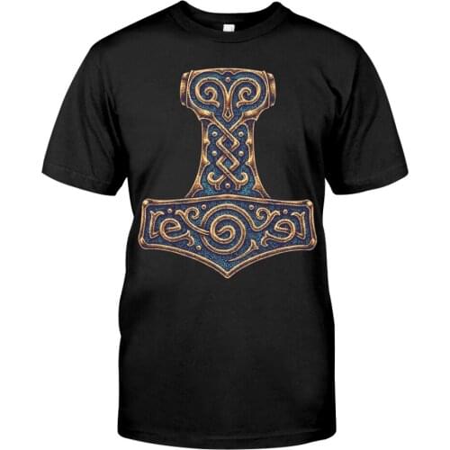 Viking Symbol Tattoo 3D Printed Cotton t shirts Harajuku Fashion Mens Short Sleeve Summer Casual Unisex Black Daily Tops