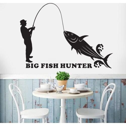 Go Fishing Sticker Tuna Hunter Decal Bucket Tackle Shop Fishhook Fish Tank Boat Box Car Vinyl Fishing1005