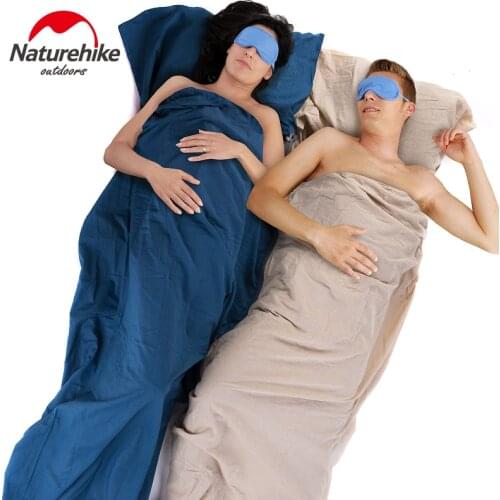 Naturehike Cotton Sleeping Bag Liner Silky Ultralight Travel Hotel Sleeping Bag Liner Splicable Envelopes Backpack Camping Sheet