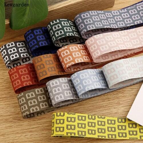 Kewgarden Printed Letter Ribbons 1" 1.5" 25mm 38mm DIY Hairbow Sewing Accessories Handmade Tape Craft Gift Packing 10 Yards