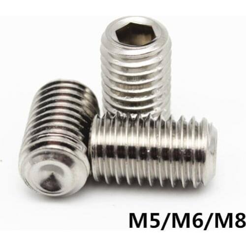 M5/M6/M8 DIN916 GB80 Set Screw Concave Point End Grub Screws 304 Stainless Steel Inner Hex Hexagon Socket