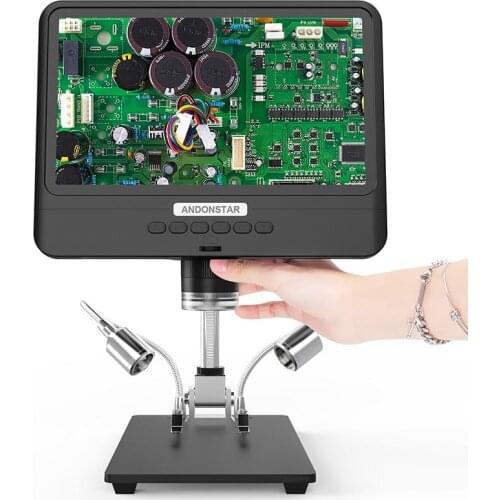 Andonstar 8.5" LCD Display Microscope 260X SMT Phone Repair Magnifier Soldering Tools Adjustable Metal Base Digital Microscopes