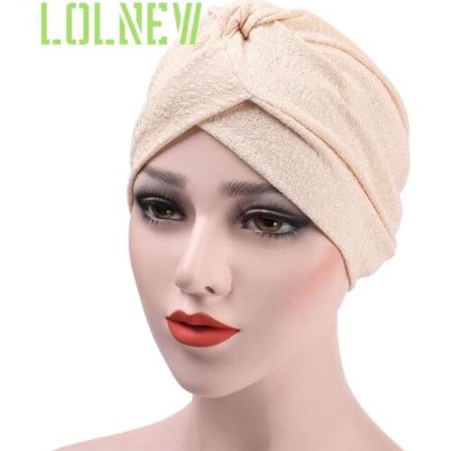 Fashion Women CrossTurban Cap Soild Color Muslim Headscarf Bonnet Inner Hijabs Arab Head Wraps Indian Hat