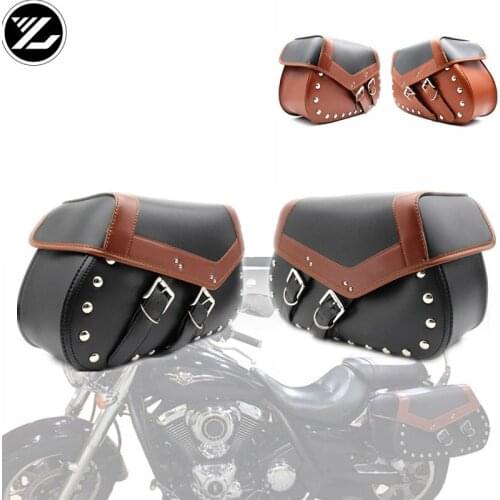 Motorcycle Saddle Bags PU Leather Motorbike Side Tool Tail Bag Luggage for Harley Universal for yamaha honda kawasaki suzuki ktm