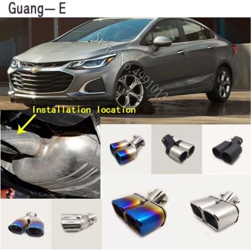 Car stickers muffler exterior back end pipe dedicate exhaust tip tail outlet ornament 1pcs For Chevrolet Cruze 2009 2010-2016