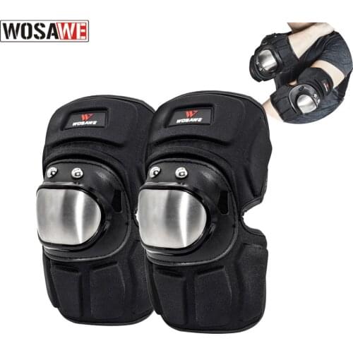 WOSAWE Gym Sport Motorcycle Stainless Steel Elbow Protector Anti-collision Arm Sleeve Motocross Elbow Pad Support Safety