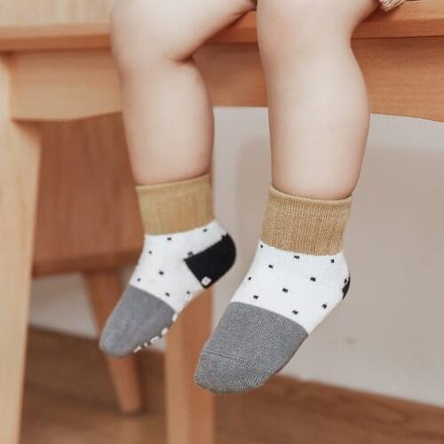 Newborn Baby Non-slip Socks Boys Girls Infant Socks Kids Childish Toddler Warm Cotton Cute Short Anti Slip Accessories