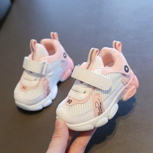 New Children Shoes Kids Boys Girls Cute Mesh Leather Breathable Sport Running Sneakers Baby Casual Shoes E706