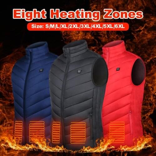 New 8 Heating Areas Heated Jacket Mens Clothes Winter Warm Vest Men chaleco termico hombre Outdoor Thermal Heating Vest 난방조끼