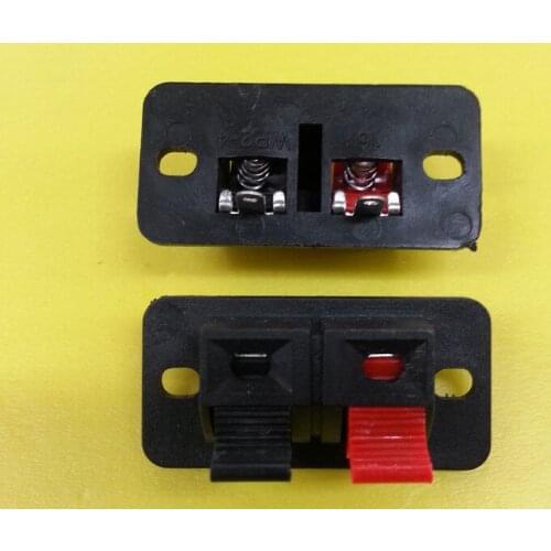Wholesale 1000pcs 2 PIN PUSH Red and Black Spring Push Type Speaker Cable wire Loudspeaker Audio Terminal Board Connector -wp2