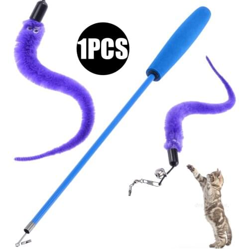1 Set Cat Stick Toys Retractable Wand with Caterpillar Toy Interactive Funny Training Toy Pet Supplies