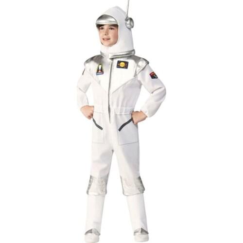 Deluxe Boys White Space Suit Astronaut Book Week Halloween Out Space Themed Party Costume