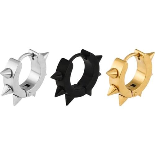 Han Edition Non-mainstream Stainless Steel Titanium Steel Pointed Cone Ear Clip Fashion Accessories Earrings for Women Men