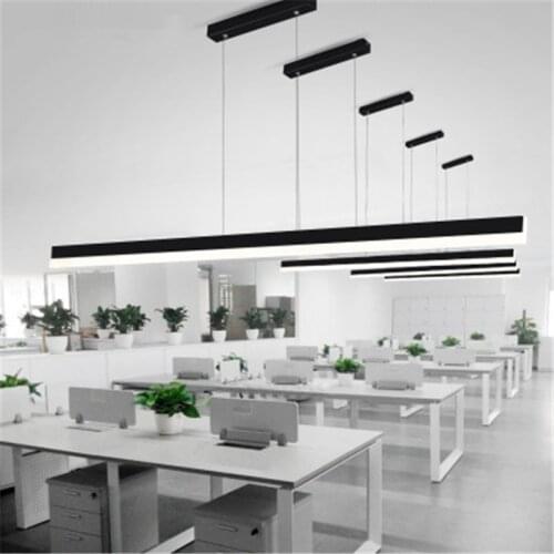Modern creative rectangular design LED Chandelier concise restaurant lamp bar studio office hanging Light free shipping