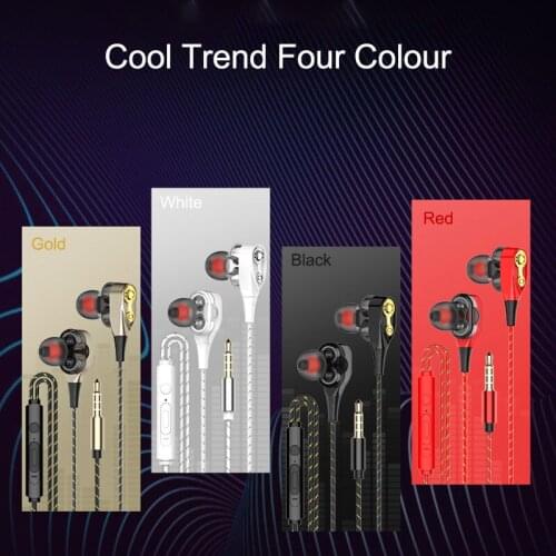 Upgraded version S1 Dual Drive Stereo Earphone In-ear Headset Earbuds Bass Earphones with Microphone Support HD Noise Reduction