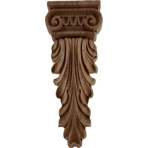 VZLX Carving Decoration Accessories Maison Wood Applique Furniture Cabinet Door Frame Wooden Decal Corner Onlay For Vintage Home