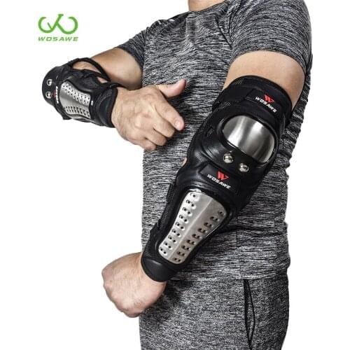 WOSAWE Long Motorcycle Knee Protector Armor Downhill Protective Gear MTB Motocross Snowboard Elbow Protection Pads Set