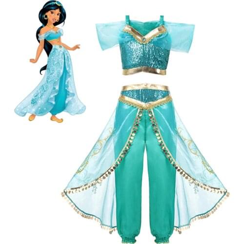 Jasmine Sofia Rapunzel Aurora Elsa Bell Girl Clothes Kids Princess Cosplay Costumes Dresses Children Halloween christmas dress