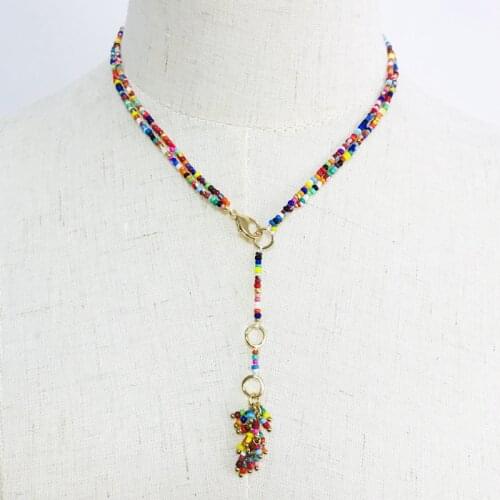 2020 summer jewelry colorful beads necklace bohemian women statement long collier delicate fashion accessories best friend gift