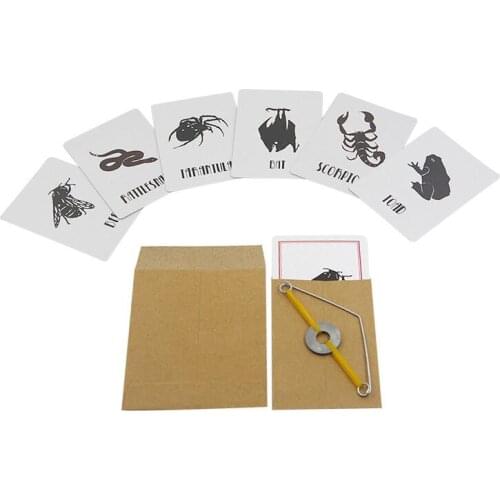 1 Set Animal Prediction Danger Card Magic Tricks Select Card in Sealed Envelop Magica Close Up Street Props Toys for Children