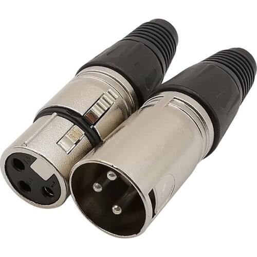 1Pairs XLR 3Pin Male Plug & Female Jack Microphone Mic Speaker Adapter Audio Terminals Solder Cable Connectors