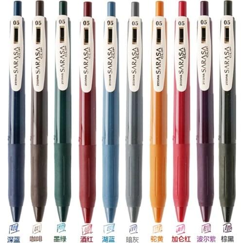 1pc Liquid Ink Gel Pens for School Office Vintage Black Ink Pen 0.5mm Kawaii Cute Water Gel Pens for Students Writing Stationery