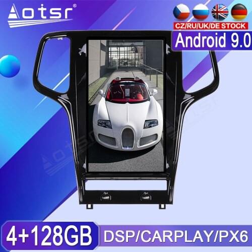 13.6 inch PX6 Android 9 Tesla Style Vertical Screen GPS Navigation Car Multimedia Radio Player For Jeep Grand Cherokee 2010-2019