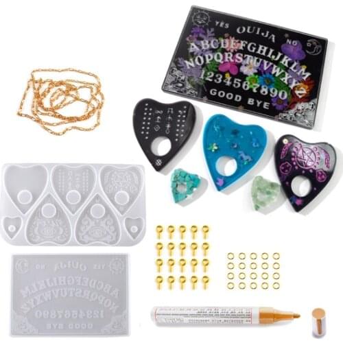 2 Pack Gothic Ouija- Board and Planchette Resin Molds Ouija- Board Game Silicone Epoxy Resin Casting Molds Art Crafts T84A