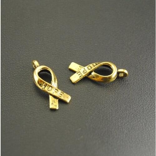 20pcs 3 Colors Hope Awareness Ribbons Charm Letter Charms Jewellery Pendant For Bracelet Necklace 18x17mm A608/A755/A756