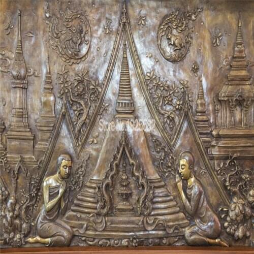 Thai Style Metal Carving Buddha Statue 3D Photo Wallpapers for Living Room Temple Wall Papers Home Decor 3D Thailand Murals