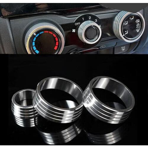 3x Car Interior Air Condition Button Cover Trim Decoration Fit For Honda City 2013-2015