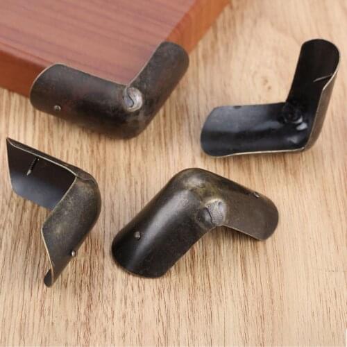 4pcs/set Corner Protectors Antique Bronze Jewelry Box Feet Wood Gift Wine Case Desk Leg Decor Guard 40*25mm Old Fashioin w/nails