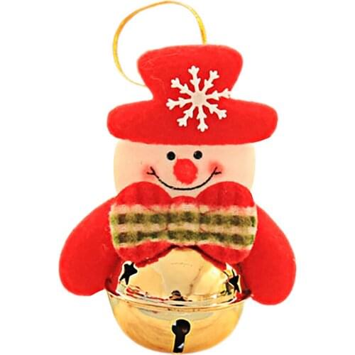 5pcs/Set Christmas Tree Ornaments Small Christmas Bear Plush Doll with Bells Decorations for Home