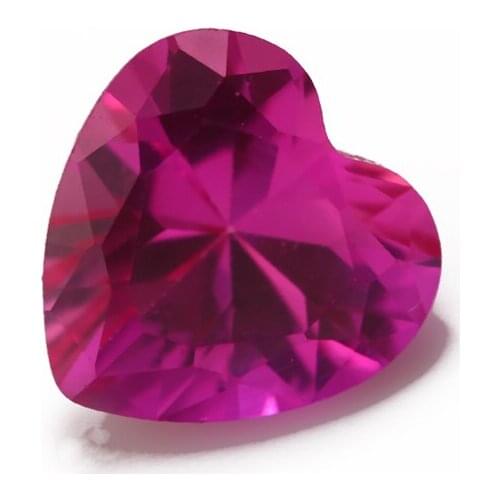 50PCS 3x3~10x10mm Heart Shape Loose Corundum Light Red Color Synthetic stone For Jewelry DIY Gems Stone 3