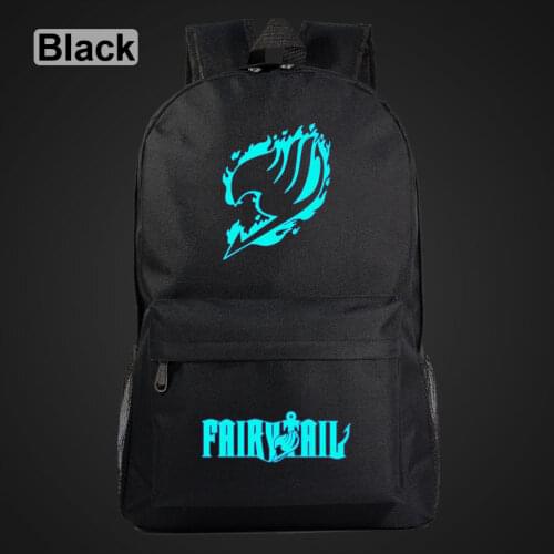 Anime Fluorescent Luminous Fairy Tail Fire Boy Girl School bag Women Bagpack Teenagers Schoolbags Canvas Men Student Backpacks