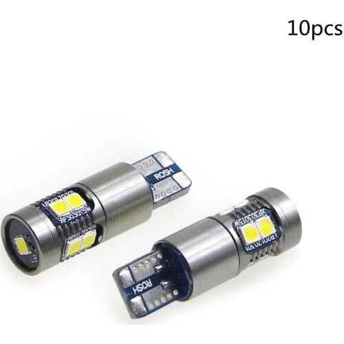 10pcs t10 led 194 car bulb CANBUS W5W 168 501 auto 3030 9smd Side wedge Interior Reading light Parking Tail Lamp vehicle 12V