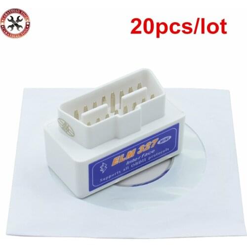 New Version ELM 327 V2.1 White Super MINI ELM327 Bluetooth OBD2 / OBDII Car Code Scanner FREE SHIPPING