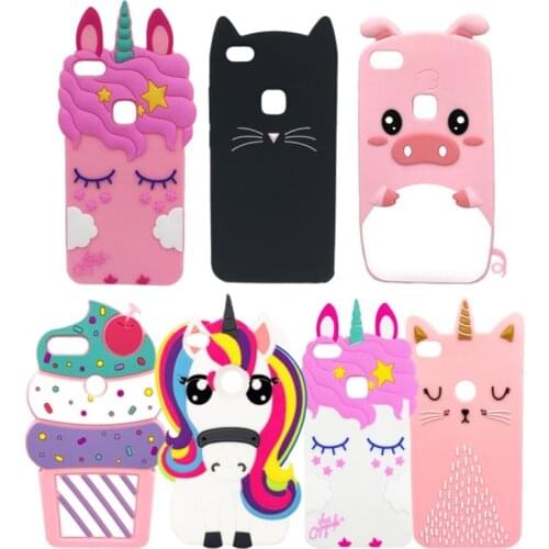 For Huawei P10 Lite Case Soft Back Cover Cute 3D Cartoon Silicone Phone Cases For Huawei P 10 Lite P10lite 2017 Case Cover 5.2"