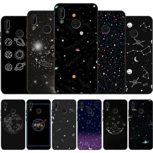 Planet black soft Phone Case for huawei P40 P30 P20 P10 Pro lite P9 Lite nova 4E 6SE Psmart 2019 Y6 9 Prime