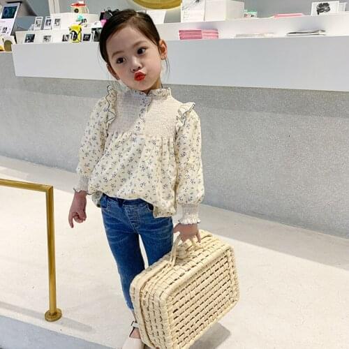 Children Clohting Spring New Baby Girls Long Sleeve Blouses 2021 New Kids Korean Floral Print Princess Shirt Girls Cute Blouses