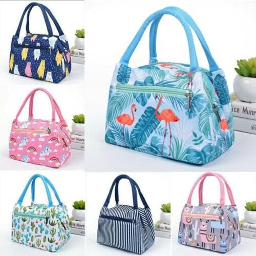 Childrens Kids Adult Printed Lunch Bags Picnic Insulated Bags School Lunch Box