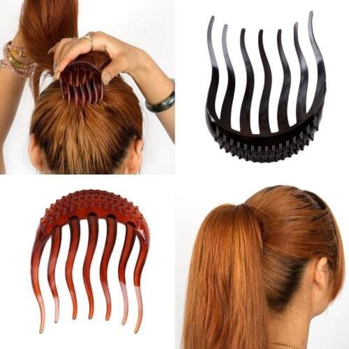 Women Hair Styling Clip Fluffy Stick Bun Plastic Braid Tool Ponytail Bump it UP Hair Styling Insert Comb Fluffy Hair Comb
