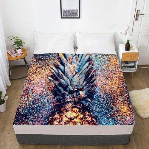 Elastic fitted sheet bed sheet With An Elastic Band 160x200/180/200/150x200 Mattress Cover Bed cover 1pc pineapple camouflage