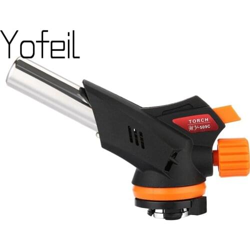 Kitchen Gas Torch 509C Gun Gas Butane Blow Gas Torch Burner Flamethrower Butane Burn Auto Ignition Lighter Gun Flame Lighter