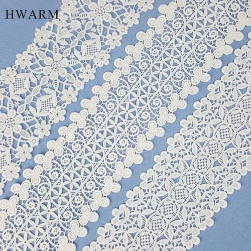 HAWARM 10Yard Milk Silk Lace Fabric Sewing Trim Diy Wedding Decoration Embroidery Mesh Exquisite White Double Side Accessories
