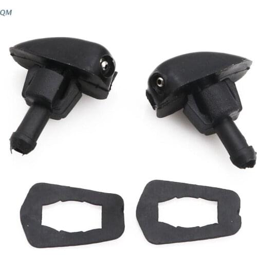 2Pcs Black Plastic Car Auto Window Windshield Washer Spray Sprayer Nozzle New 13MF